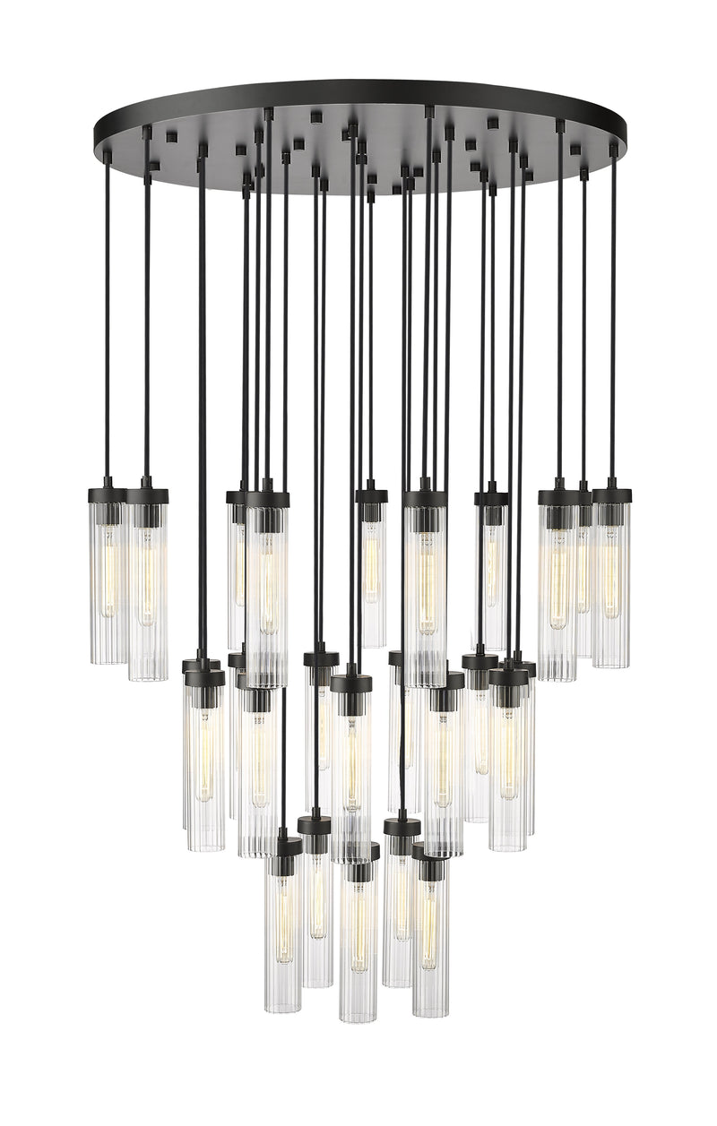 Beau 27 Light 36" Pendant in Matte Black