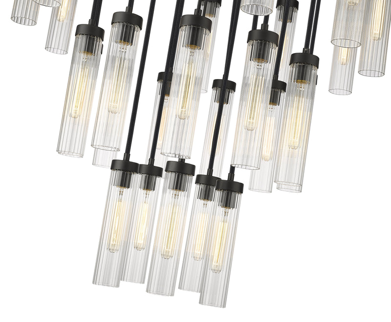 Beau 27 Light 36" Pendant in Matte Black