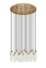 Beau 27 Light 36" Pendant in Rubbed Brass