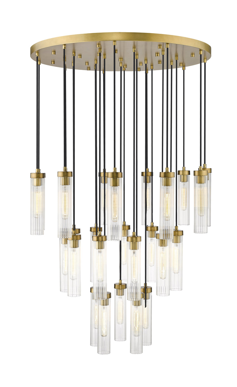 Beau 27 Light 36" Pendant in Rubbed Brass