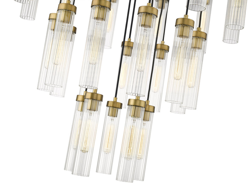 Beau 27 Light 36" Pendant in Rubbed Brass