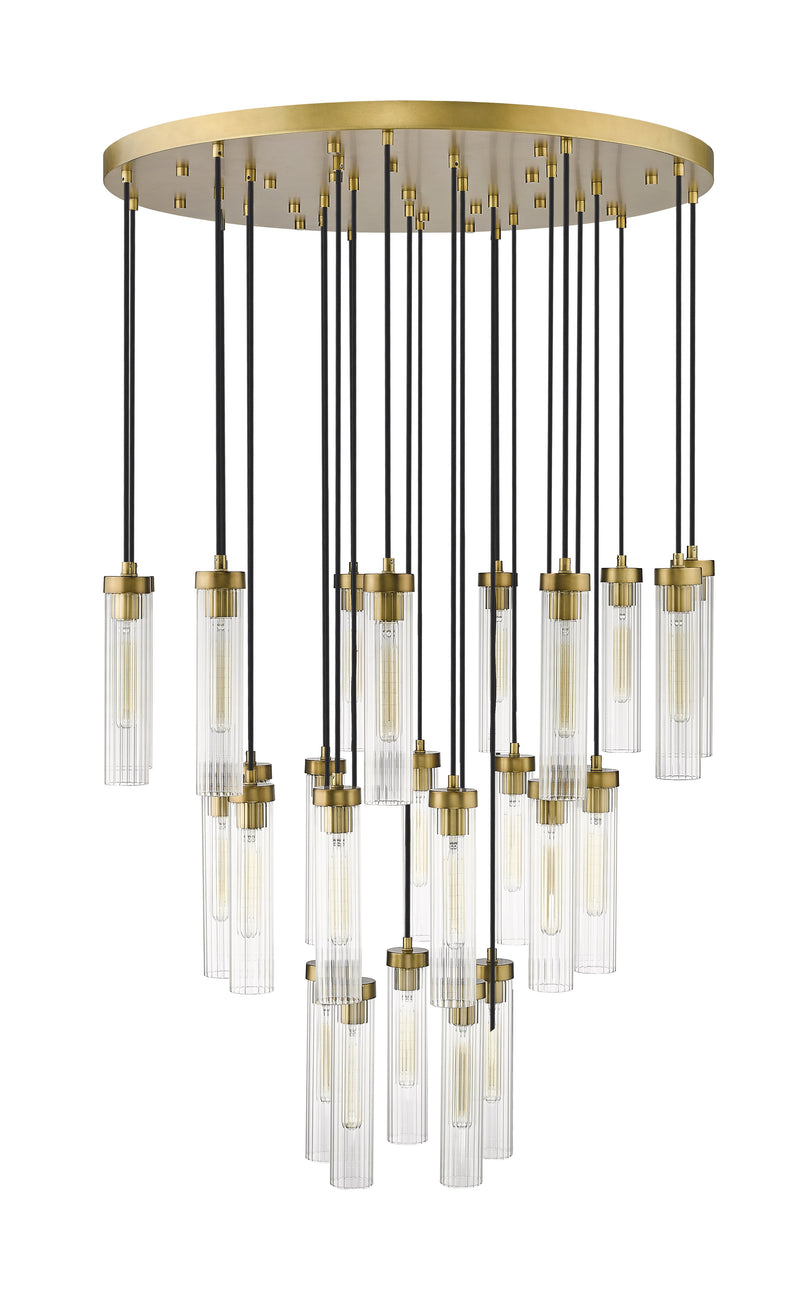Beau 27 Light 36" Pendant in Rubbed Brass