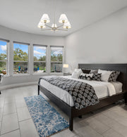 Leila 5 Light 34" Chandelier in Brushed Nickel in a room setting
