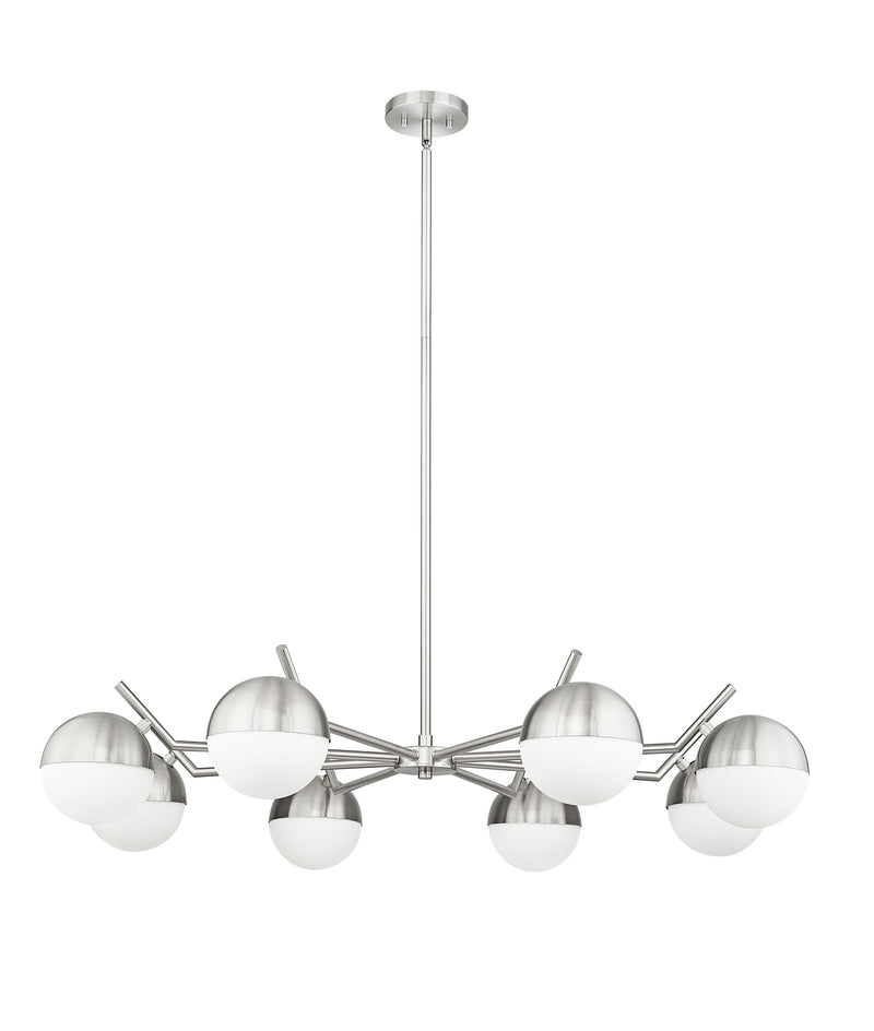 Realm Sphere 8 Light 44" Chandelier in Brushed Nickel