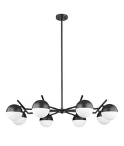 Realm Sphere 8 Light 44" Chandelier in Matte Black