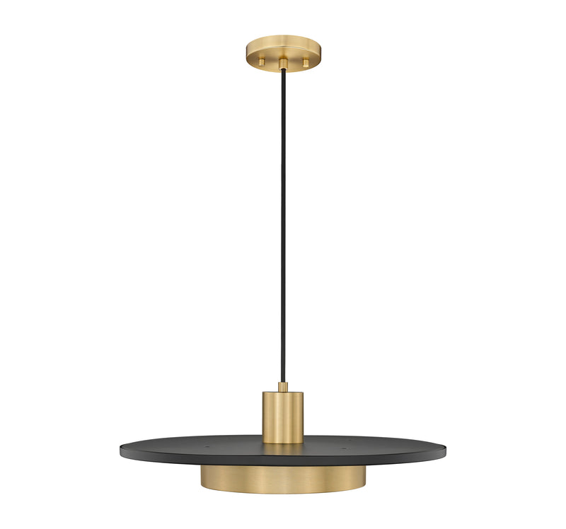 Ludo 1 Light 20" Pendant in Matte Black + Modern Gold