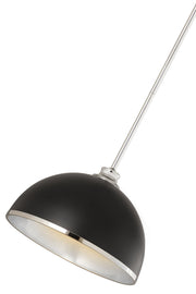 Landry 1 Light 14" Pendant in Matte Black + Chrome