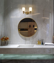 Orion 2 Light 13.75" Vanity in Modern Gold in a room setting