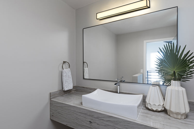 Baden 2 Light 46" Vanity in Matte Black in a room setting