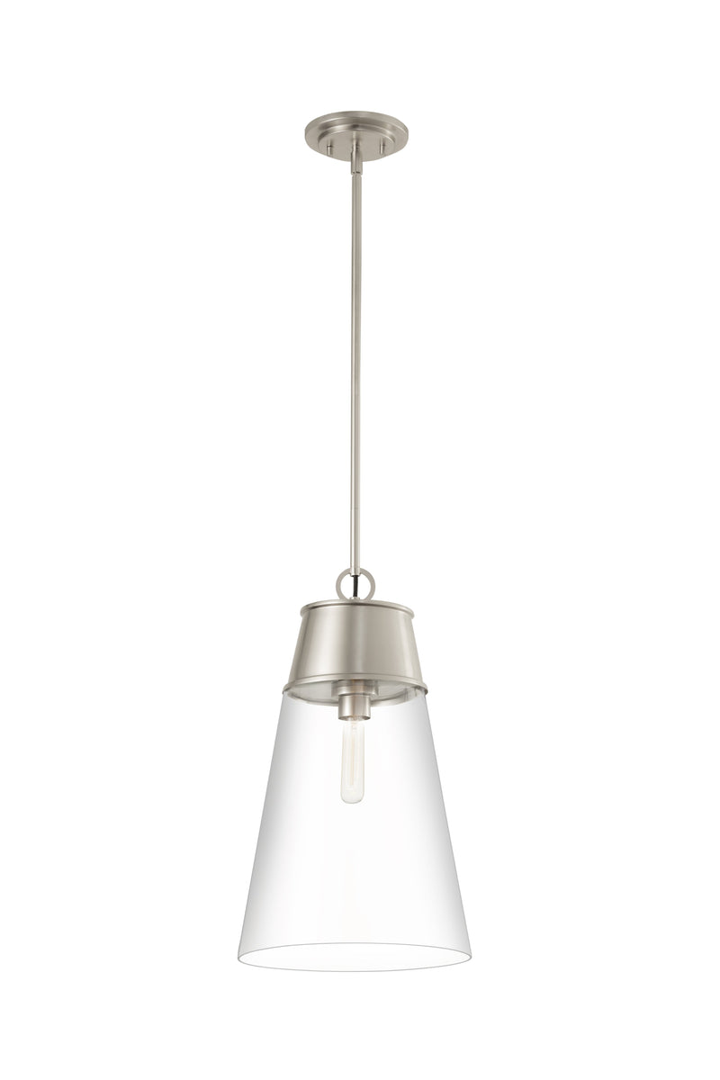 Wentworth 1 Light 11.5" Pendant in Brushed Nickel