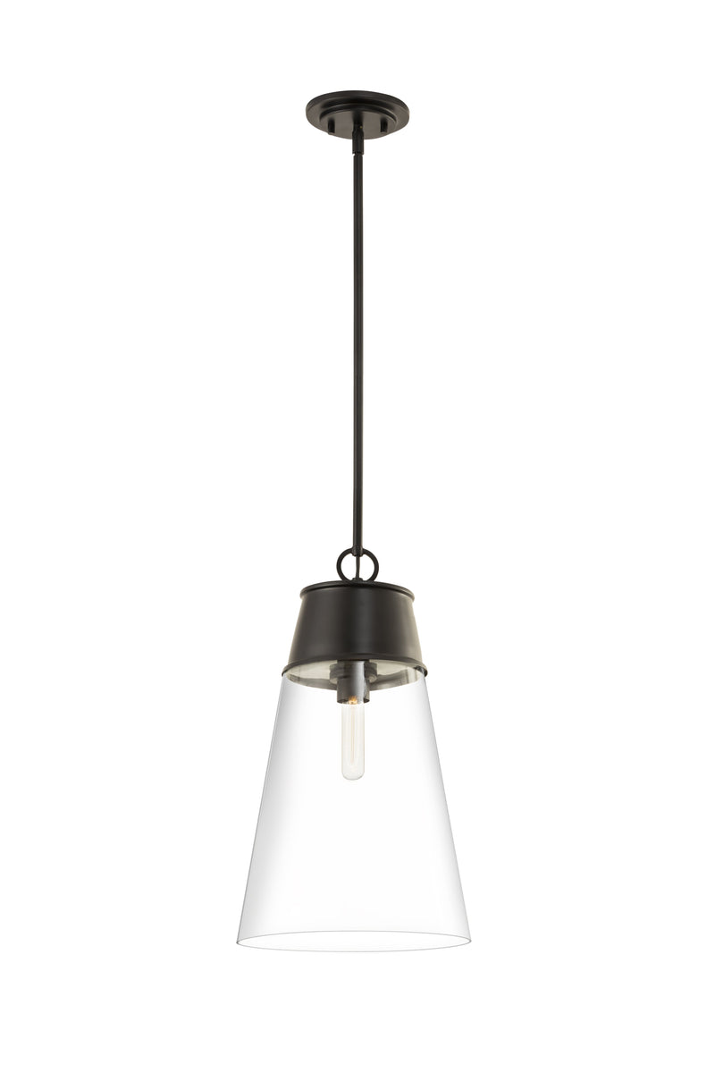 Wentworth 1 Light 11.5" Pendant in Matte Black