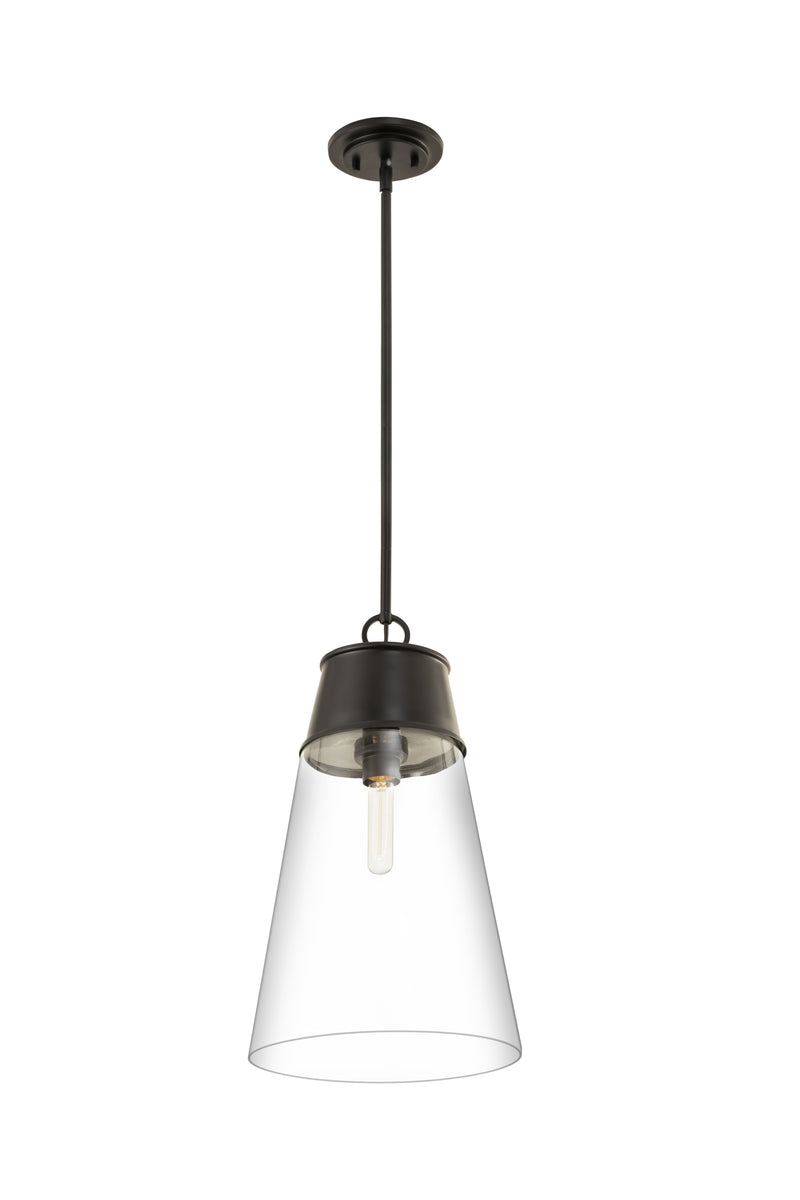 Wentworth 1 Light 11.5" Pendant in Matte Black