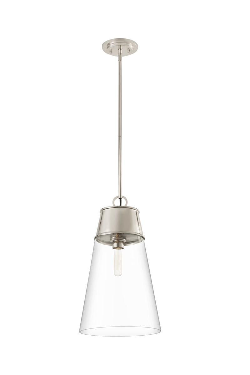 Wentworth 1 Light 11.5" Pendant in Polished Nickel