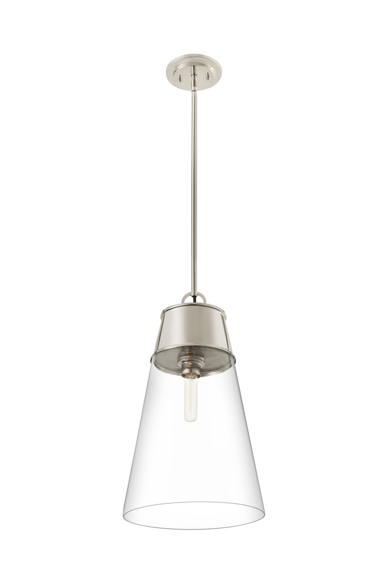Wentworth 1 Light 11.5" Pendant in Polished Nickel