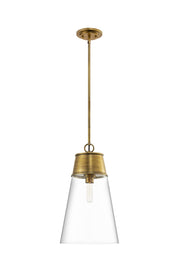 Wentworth 1 Light 11.5" Pendant in Rubbed Brass