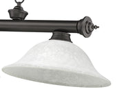 Cordon 3 Light 58" Billiard, Glass Shades in Bronze