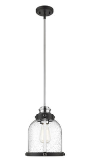Burren 1 Light 8.75" Pendant in Matte Black + Chrome