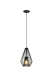 Quintus 1 Light 9.25" Pendant in Matte Black