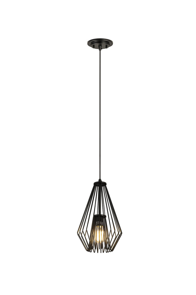 Quintus 1 Light 9.25" Pendant in Matte Black