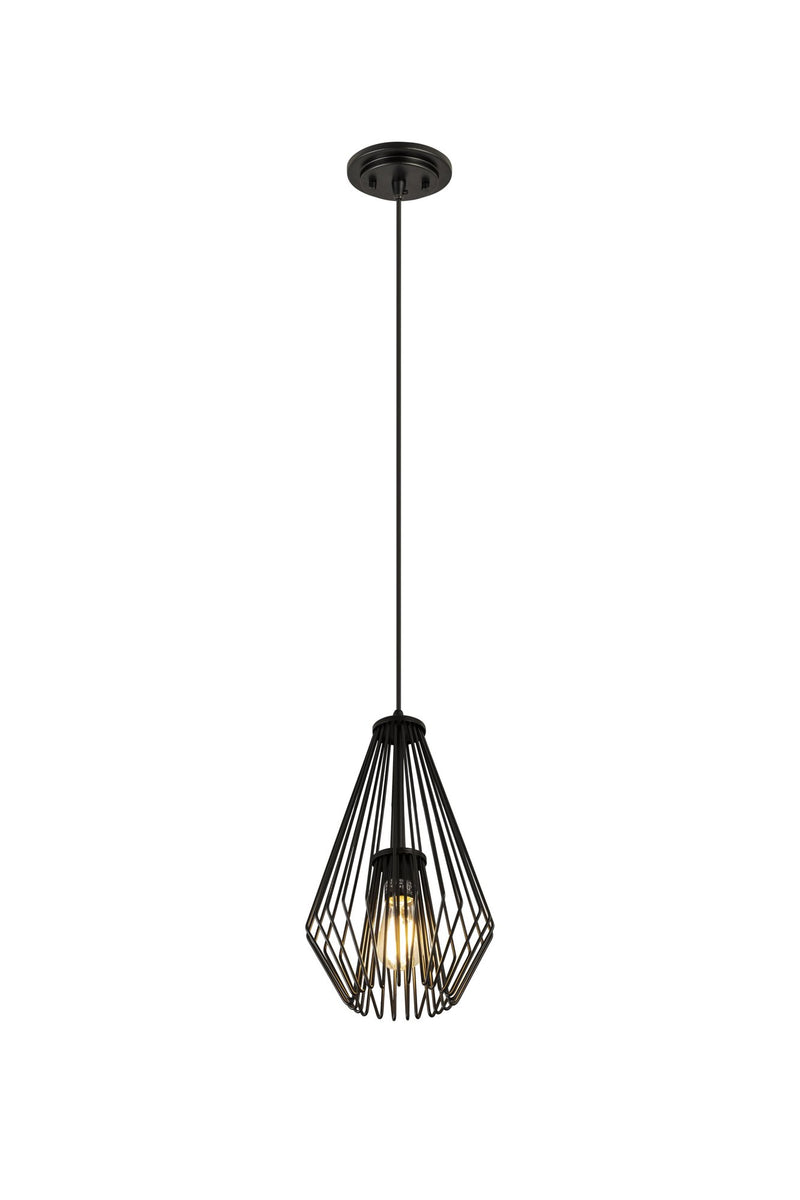 Quintus 1 Light 9.25" Pendant in Matte Black