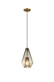 Quintus 1 Light 9.25" Pendant in Rubbed Brass