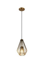 Quintus 1 Light 9.25" Pendant in Rubbed Brass