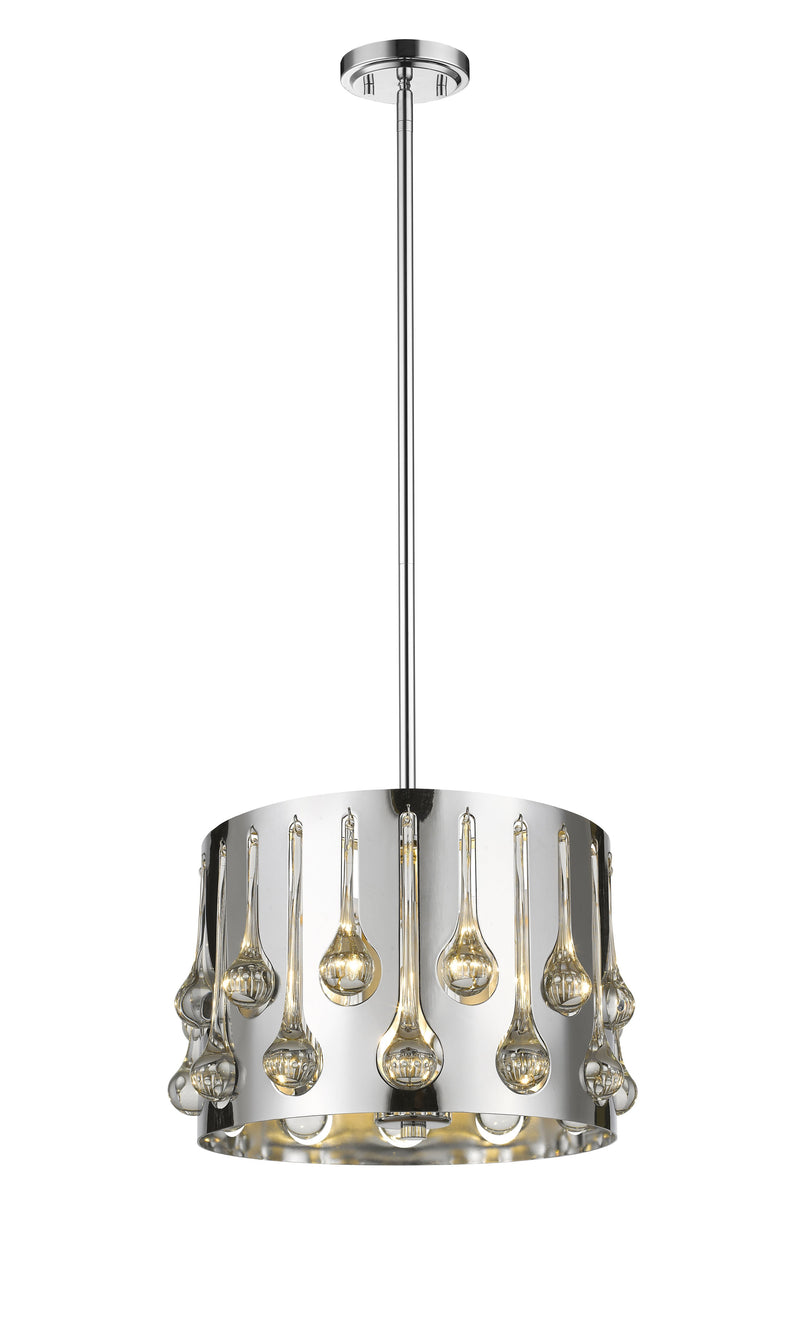 Oberon 3 Light 12.5" Pendant in Chrome