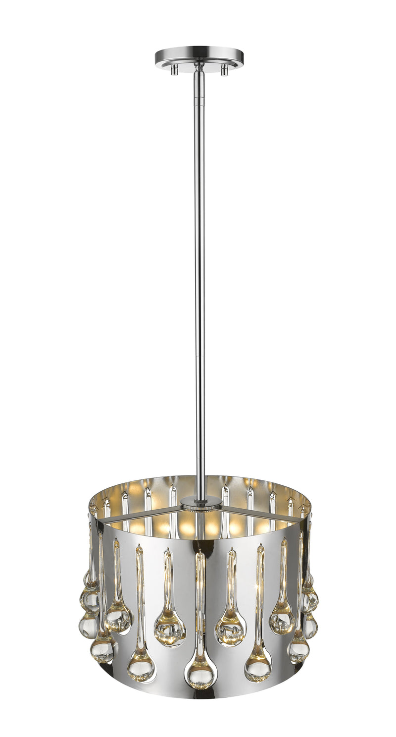 Oberon 3 Light 12.5" Pendant in Chrome