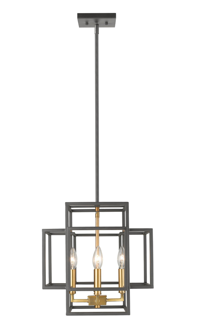 Titania 4 Light 14" Chandelier in Bronze + Olde Brass