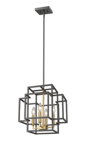 Titania 4 Light 14" Chandelier in Bronze + Olde Brass