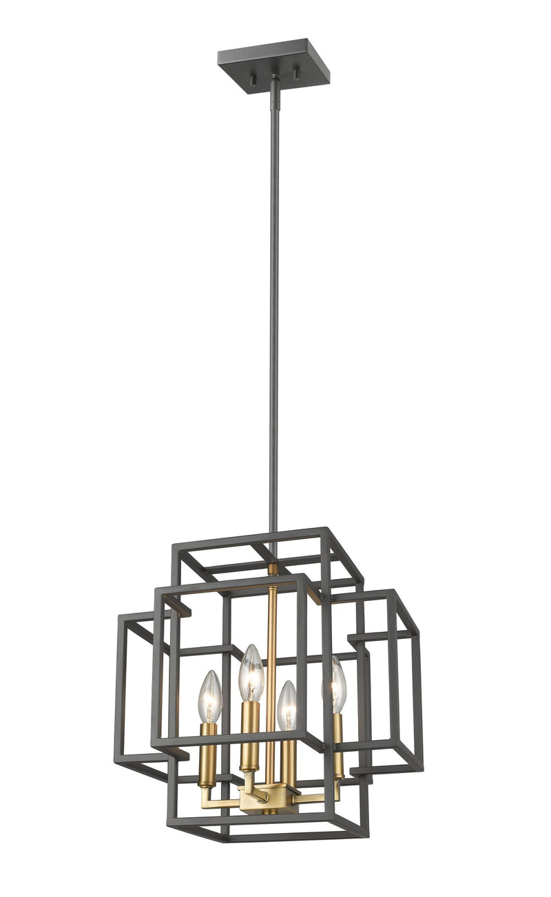 Titania 4 Light 14" Chandelier in Bronze + Olde Brass