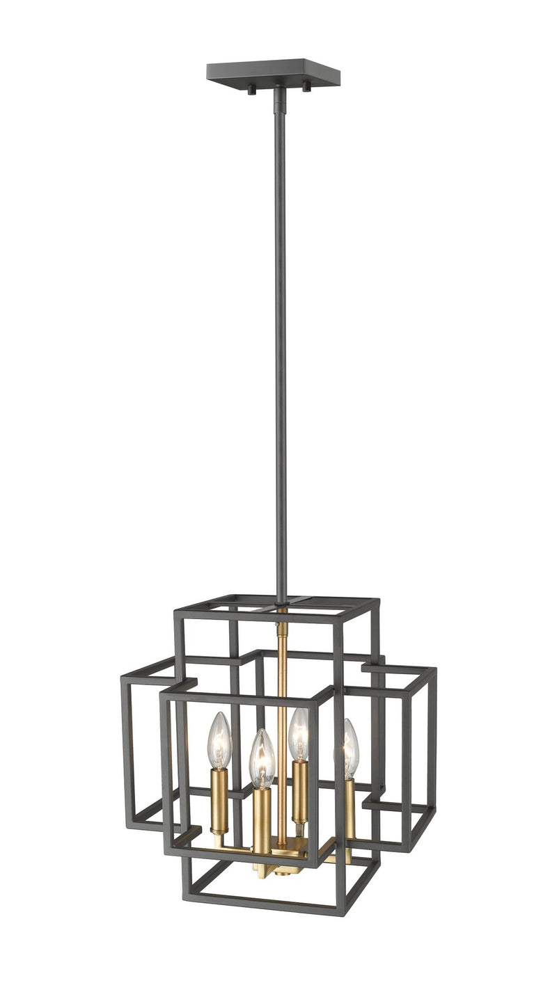 Titania 4 Light 14" Chandelier in Bronze + Olde Brass