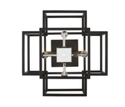 Titania 4 Light 14" Semi Flush Mount in Black + Chrome