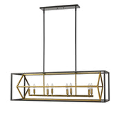 Euclid 8 Light 44" Linear Pendant in Olde Brass + Bronze