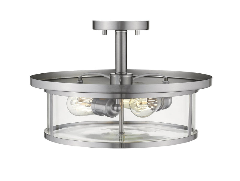 Savannah 3 Light 15.75" Semi Flush Mount in Brushed Nickel