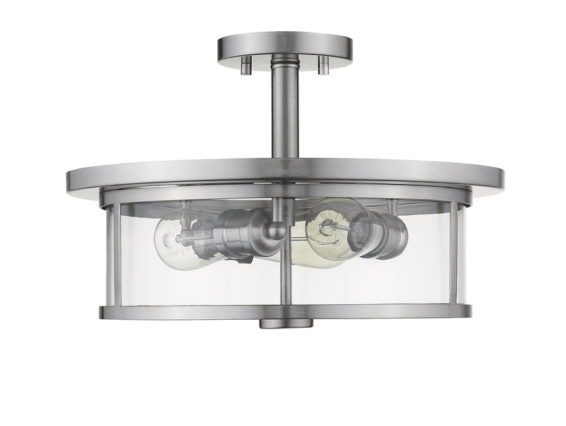 Savannah 3 Light 15.75" Semi Flush Mount in Brushed Nickel