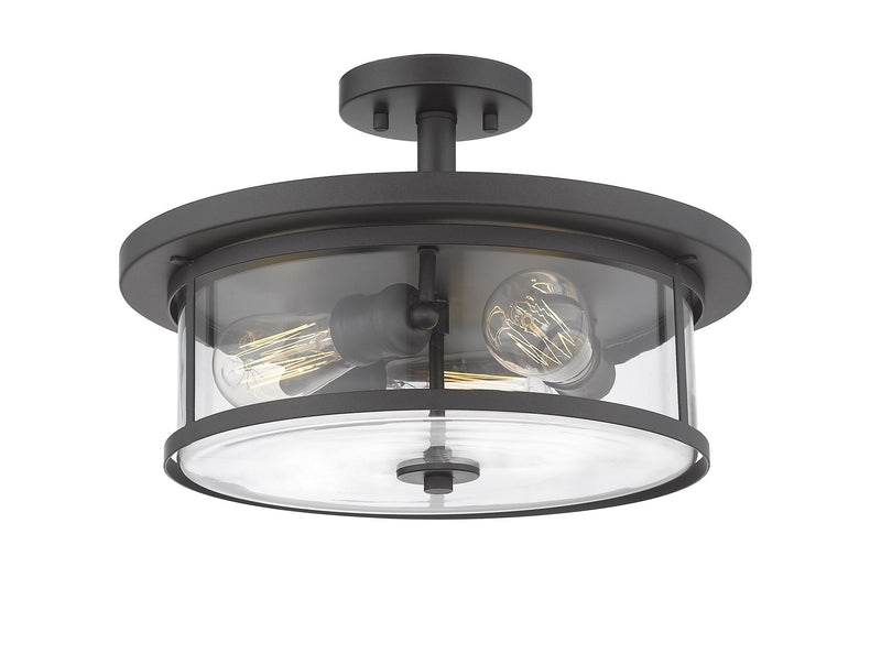 Savannah 3 Light 15.75" Semi Flush Mount in Bronze