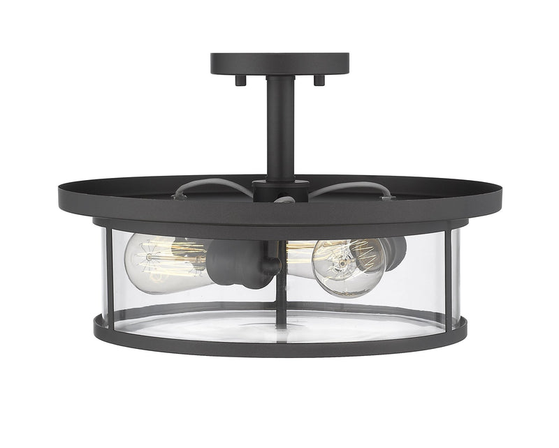 Savannah 3 Light 15.75" Semi Flush Mount in Bronze