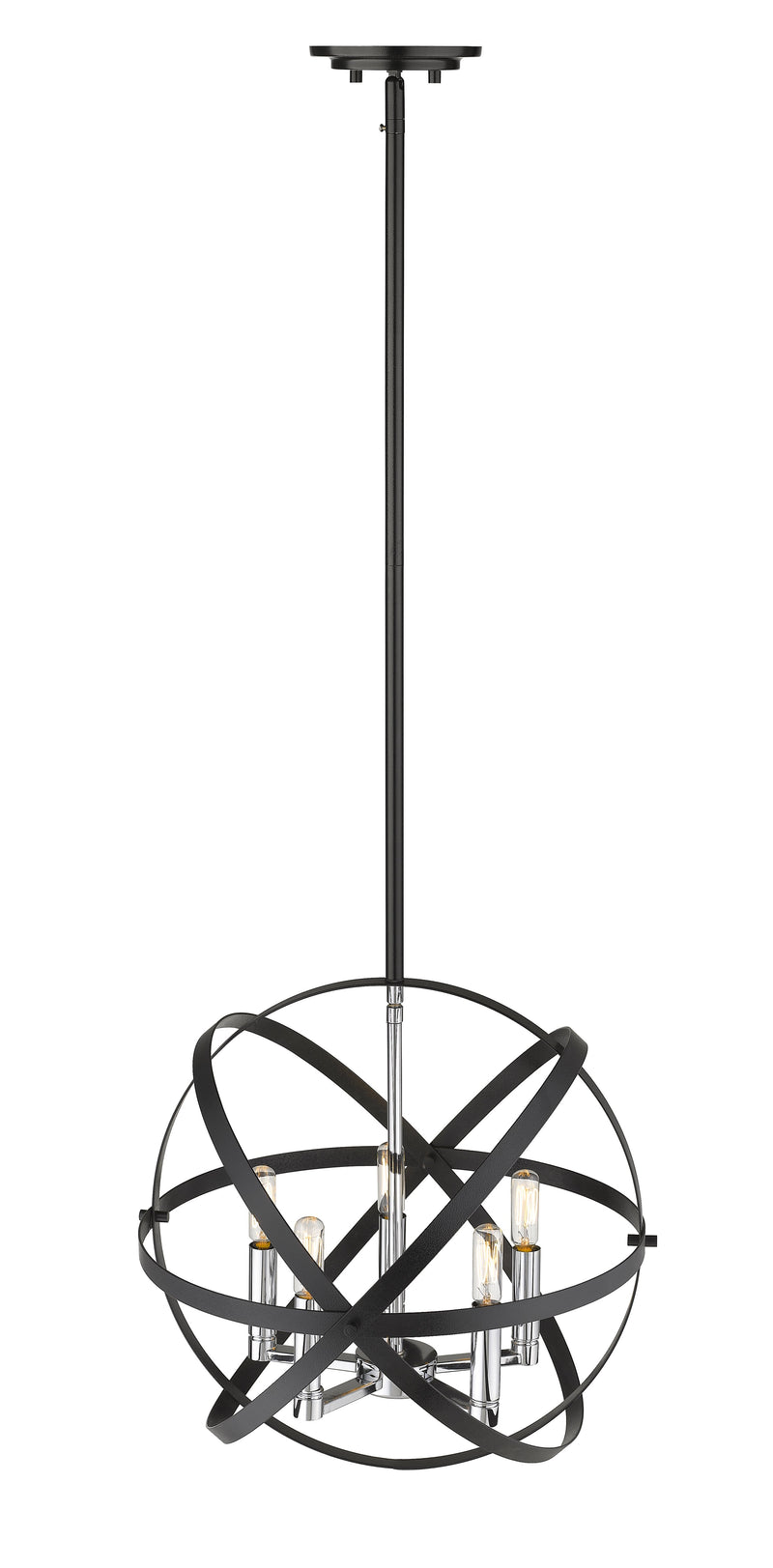 Cavallo 5 Light 18" Chandelier in Hammered Bronze + Olde Brass