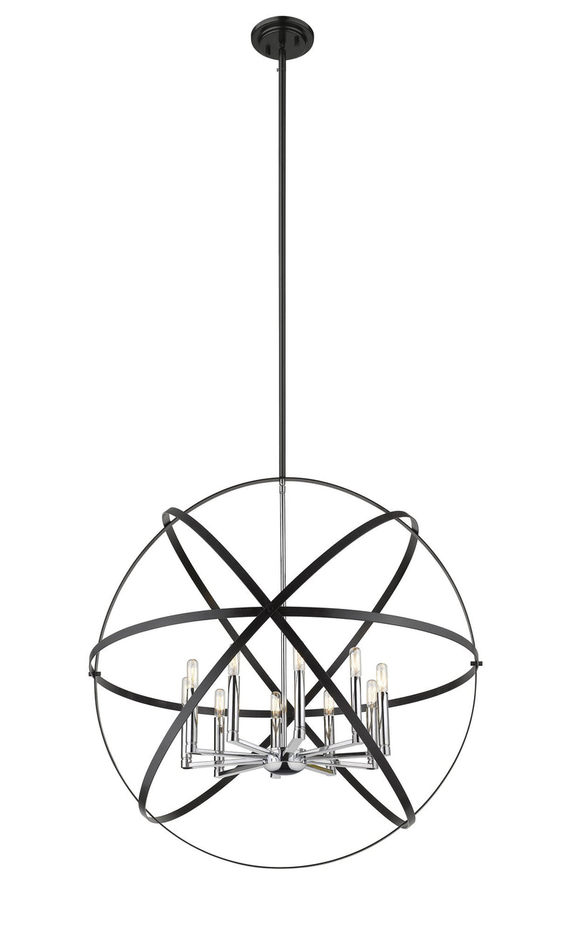 Cavallo 10 Light 36" Chandelier in Hammered Bronze + Olde Brass
