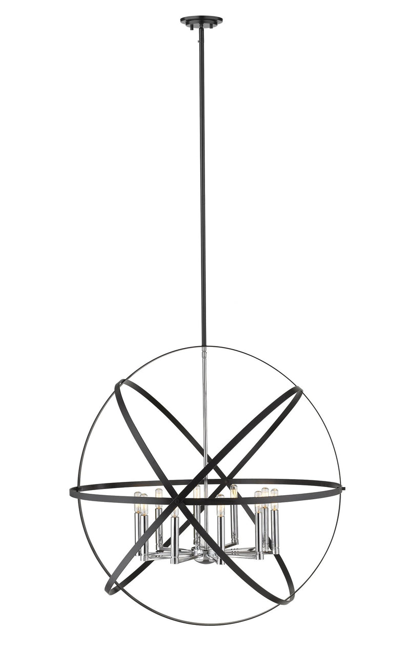 Cavallo 10 Light 36" Chandelier in Hammered Bronze + Olde Brass