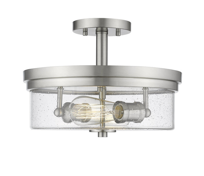 Bohin 2 Light 13" Semi Flush Mount in Brushed Nickel
