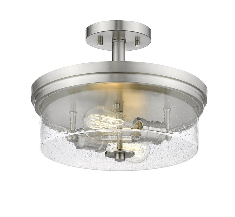 Bohin 2 Light 13" Semi Flush Mount in Brushed Nickel