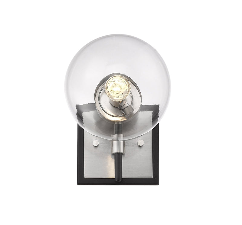 Parsons 1 Light 6" Wall Sconce in Matte Black + Brushed Nickel
