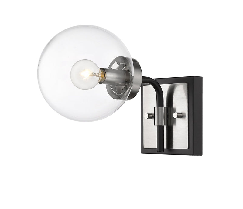 Parsons 1 Light 6" Wall Sconce in Matte Black + Brushed Nickel