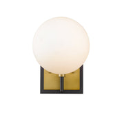 Parsons 1 Light 6" Wall Sconce in Matte Black + Olde Brass