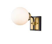 Parsons 1 Light 6" Wall Sconce in Matte Black + Olde Brass