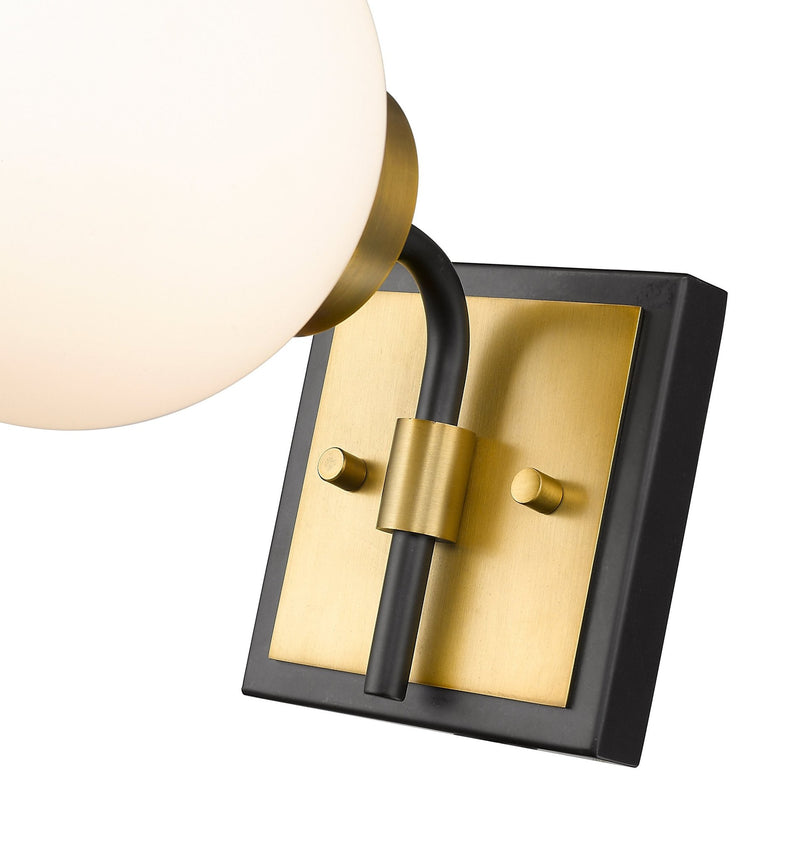 Parsons 1 Light 6" Wall Sconce in Matte Black + Olde Brass
