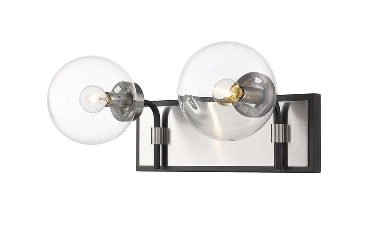 Parsons 2 Light 16" Vanity in Matte Black + Brushed Nickel