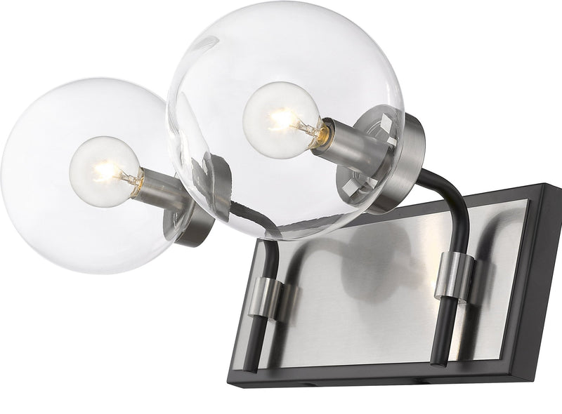 Parsons 2 Light 16" Vanity in Matte Black + Brushed Nickel